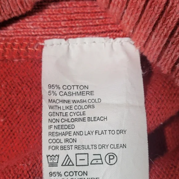 Tommy Bahama Crew Neck Sweater Cotton/Cashmir Blend In Tangerine Size M - Picture 4 of 6